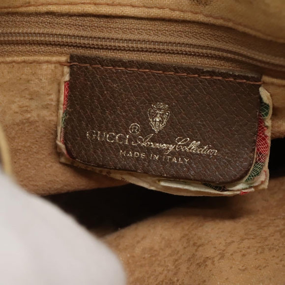 GUCCI GG Supreme Web Sherry Line Bag PVC Beige Gold 89 02 032 Auth BA728