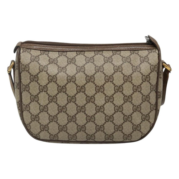 GUCCI GG Supreme Web Sherry Line Bag PVC Beige Gold 89 02 032 Auth BA728