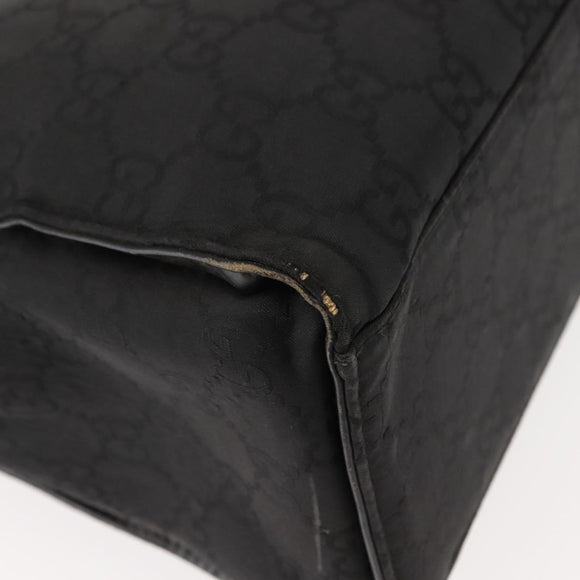 GUCCI Bamboo GG Canvas Hand Bag Black Silver 002 1010 3754 Auth BA7280