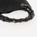 GUCCI Bamboo GG Canvas Hand Bag Black Silver 002 1010 3754 Auth BA7280-7