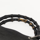 GUCCI Bamboo GG Canvas Hand Bag Black Silver 002 1010 3754 Auth BA7280-8