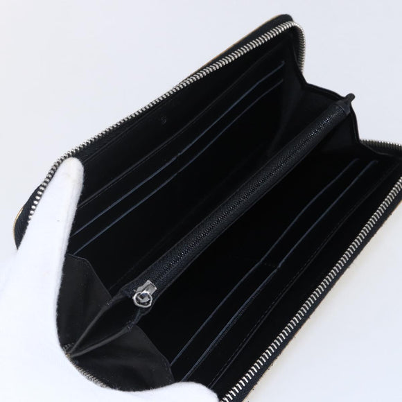 CHANEL Long Wallet Leather Gold Silver CC Auth BA7285