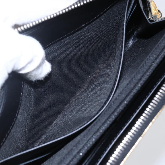 CHANEL Long Wallet Leather Gold Silver CC Auth BA7285