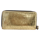 CHANEL Long Wallet Leather Gold Silver CC Auth BA7285-2