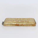 CHANEL Long Wallet Leather Gold Silver CC Auth BA7285-6