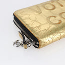 CHANEL Long Wallet Leather Gold Silver CC Auth BA7285-14