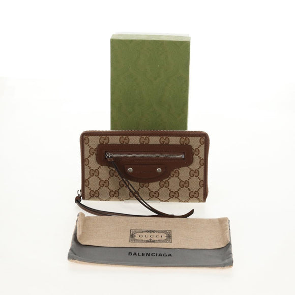 GUCCI GG Canvas GUCCI x BALENCIAGA Collaboration Wallet 681710 Auth BA7286M