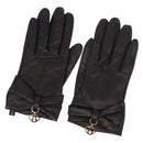 GUCCI Lovely Gloves Leather Black Auth BA7287V-1