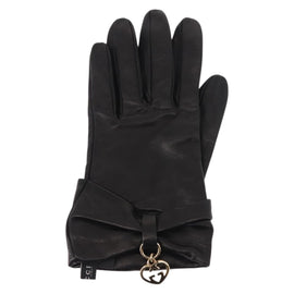 GUCCI Lovely Gloves Leather Black Auth BA7287V - 0