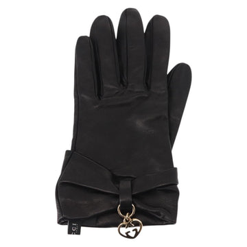 GUCCI Lovely Gloves Leather Black Auth BA7287V - 0