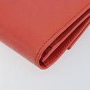 Salvatore Ferragamo Vala Long Wallet Leather Orange Gold Auth BA7289V-15