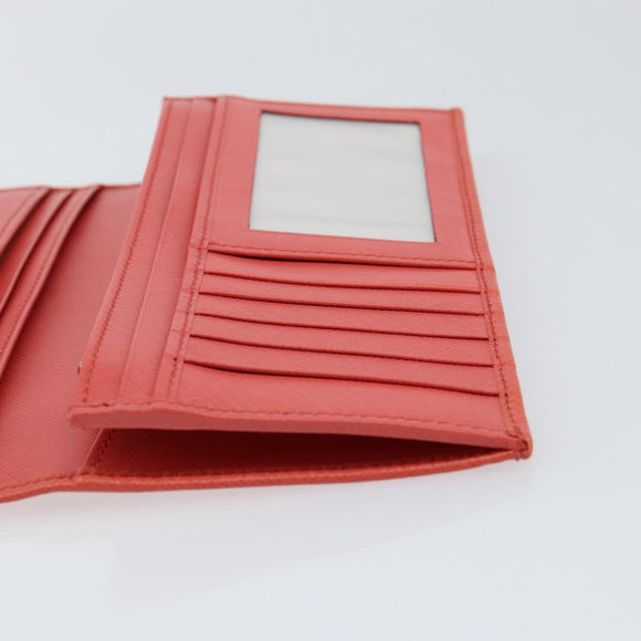 Salvatore Ferragamo Vala Long Wallet Leather Orange Gold Auth BA7289V