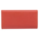 Salvatore Ferragamo Vala Long Wallet Leather Orange Gold Auth BA7289V-2