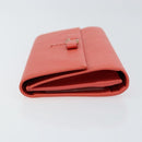 Salvatore Ferragamo Vala Long Wallet Leather Orange Gold Auth BA7289V-4