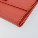 Salvatore Ferragamo Vala Long Wallet Leather Orange Gold Auth BA7289V-7