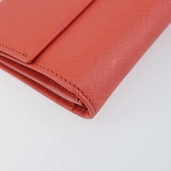 Salvatore Ferragamo Vala Long Wallet Leather Orange Gold Auth BA7289V