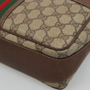 GUCCI GG Supreme Web Sherry Line Bag PVC Beige Gold 001 56 0860 Auth BA729-11