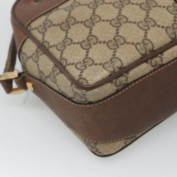 GUCCI GG Supreme Web Sherry Line Bag PVC Beige Gold 001 56 0860 Auth BA729