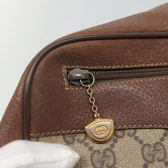 GUCCI GG Supreme Web Sherry Line Bag PVC Beige Gold 001 56 0860 Auth BA729