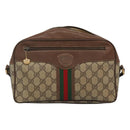 GUCCI GG Supreme Web Sherry Line Bag PVC Beige Gold 001 56 0860 Auth BA729-2
