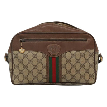GUCCI GG Supreme Web Sherry Line Bag PVC Beige Gold 001 56 0860 Auth BA729 - 0