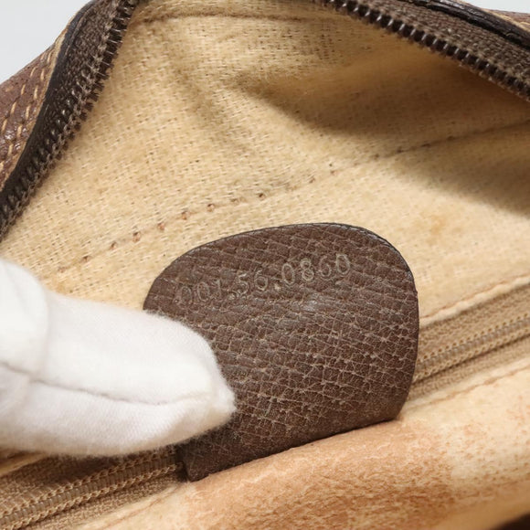 GUCCI GG Supreme Web Sherry Line Bag PVC Beige Gold 001 56 0860 Auth BA729