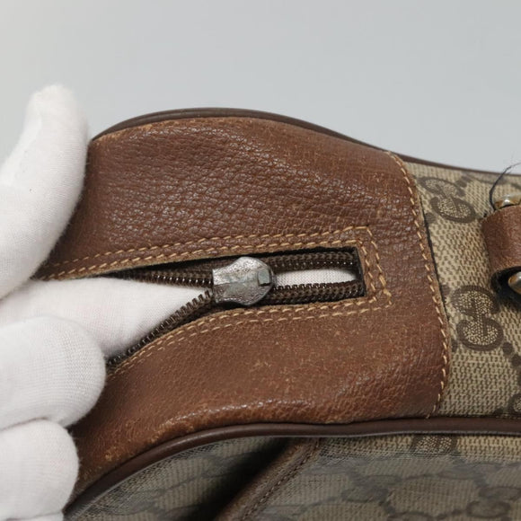 GUCCI GG Supreme Web Sherry Line Bag PVC Beige Gold 001 56 0860 Auth BA729