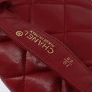 CHANEL Matelasse Waist Bag Lamb Skin Red Gold CC Auth BA7291-17