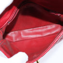 CHANEL Matelasse Waist Bag Lamb Skin Red Gold CC Auth BA7291-11