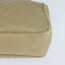 CHANEL Chain V Stitch Shoulder Bag Lamb Skin Beige Gold CC Auth BA7292-14