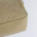 CHANEL Chain V Stitch Shoulder Bag Lamb Skin Beige Gold CC Auth BA7292-16