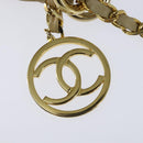 CHANEL Chain V Stitch Shoulder Bag Lamb Skin Beige Gold CC Auth BA7292-10