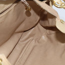 CHANEL Chain V Stitch Shoulder Bag Lamb Skin Beige Gold CC Auth BA7292-19