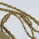 CHANEL Chain V Stitch Shoulder Bag Lamb Skin Beige Gold CC Auth BA7292-8