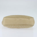 CHANEL Chain V Stitch Shoulder Bag Lamb Skin Beige Gold CC Auth BA7292-5