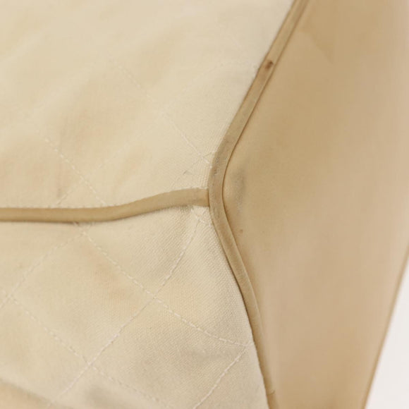 CHANEL Matelasse Chain Shoulder Bag Canvas Beige Gold CC Auth BA7293