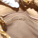 CHANEL Matelasse Chain Shoulder Bag Canvas Beige Gold CC Auth BA7293-10