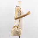 CHANEL Matelasse Chain Shoulder Bag Canvas Beige Gold CC Auth BA7293-19