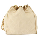 CHANEL Matelasse Chain Shoulder Bag Canvas Beige Gold CC Auth BA7293-13