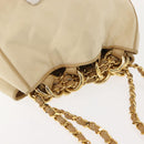 CHANEL Matelasse Chain Shoulder Bag Canvas Beige Gold CC Auth BA7293-6