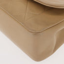 CHANEL Matelasse Chain Shoulder Bag Lamb Skin Beige Gold CC Auth BA7295-15