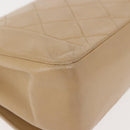 CHANEL Matelasse Chain Shoulder Bag Lamb Skin Beige Gold CC Auth BA7295-16