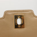 CHANEL Matelasse Chain Shoulder Bag Lamb Skin Beige Gold CC Auth BA7295-10