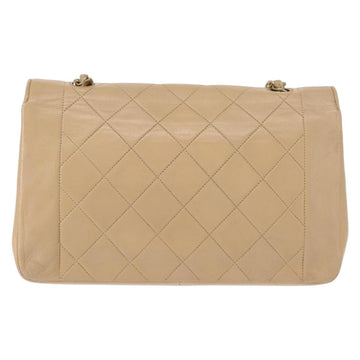 CHANEL Matelasse Chain Shoulder Bag Lamb Skin Beige Gold CC Auth BA7295 - 0