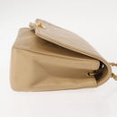 CHANEL Matelasse Chain Shoulder Bag Lamb Skin Beige Gold CC Auth BA7295-3