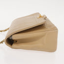 CHANEL Matelasse Chain Shoulder Bag Lamb Skin Beige Gold CC Auth BA7295-4
