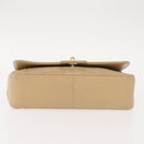 CHANEL Matelasse Chain Shoulder Bag Lamb Skin Beige Gold CC Auth BA7295-5