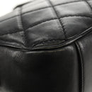 CHANEL Chain Matelasse Shoulder Bag Leather Black Silver CC Auth BA7297V-13