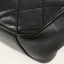 CHANEL Chain Matelasse Shoulder Bag Leather Black Silver CC Auth BA7297V-14