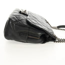CHANEL Chain Matelasse Shoulder Bag Leather Black Silver CC Auth BA7297V-5